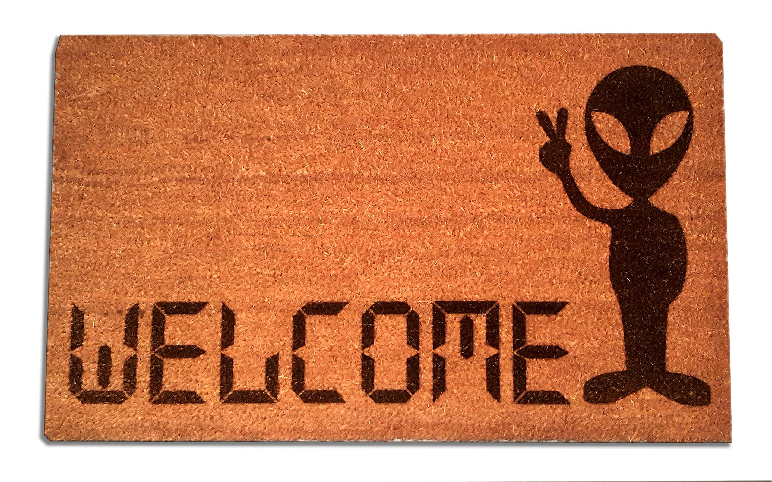 Amazon.com: Peace Alien Welcome Laser Engraved Coir Fiber Door Mat